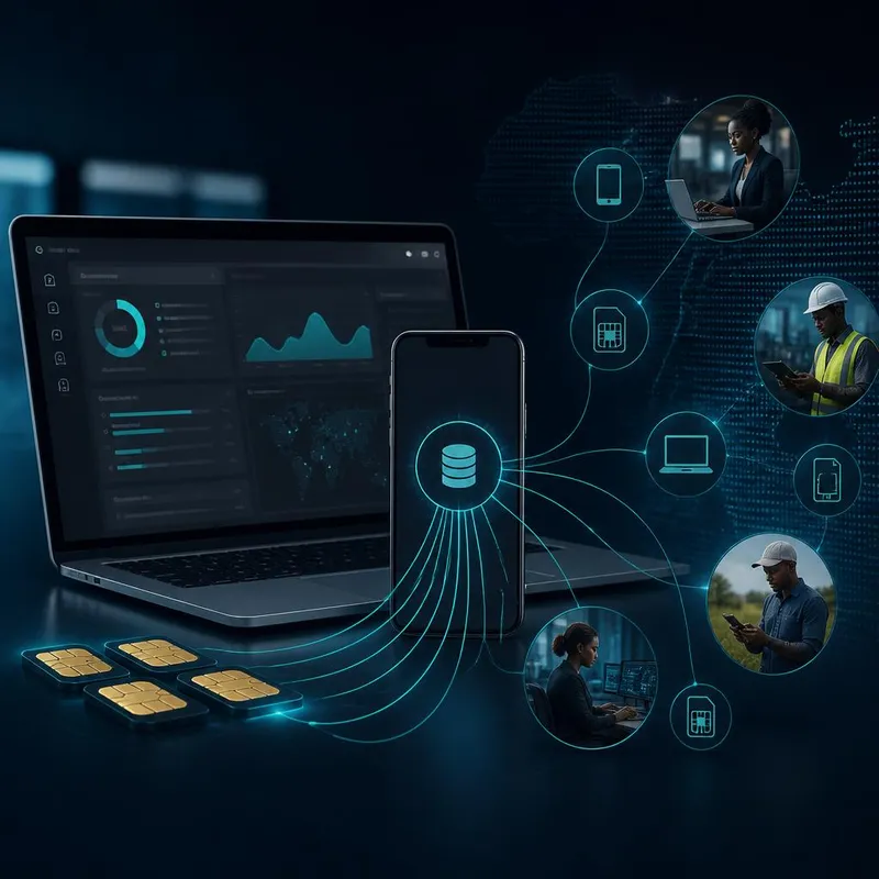 Corporate dashboard illustration for distributing data to staff lines